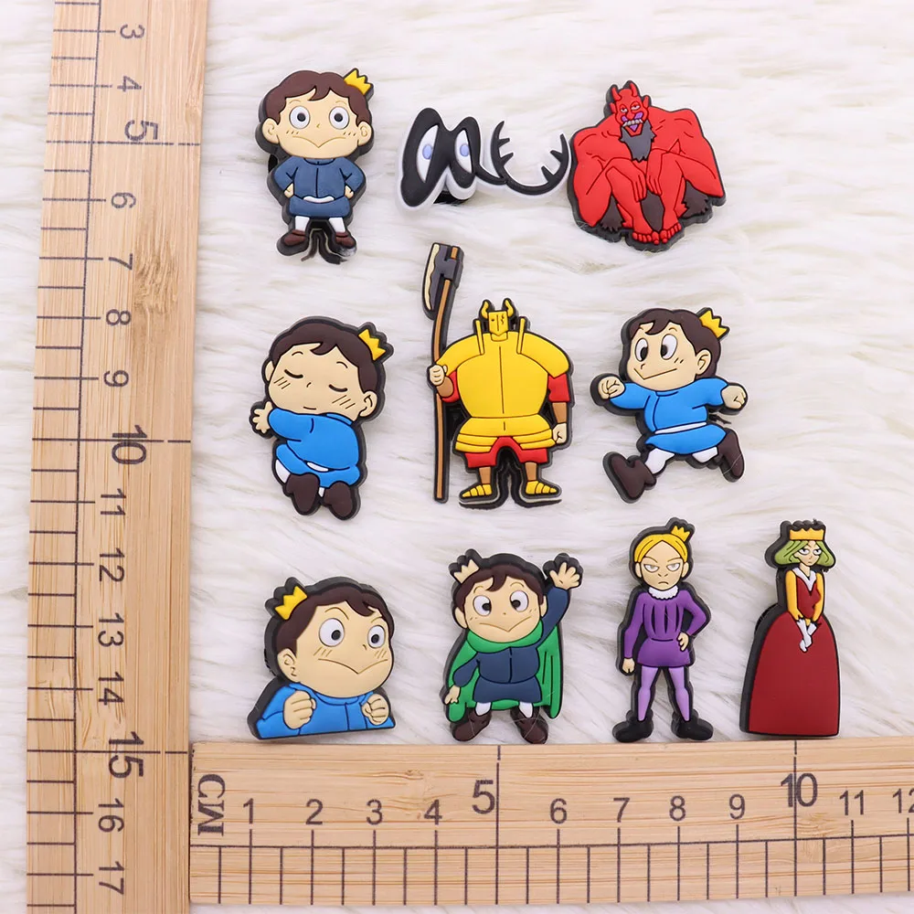 

New Arrival 50Pcs Cartoon Ranking of Kings PVC Sandals Shoe Decorations Buckle Fit Wristbands Croc Charms Jibz Boys Girls Gift