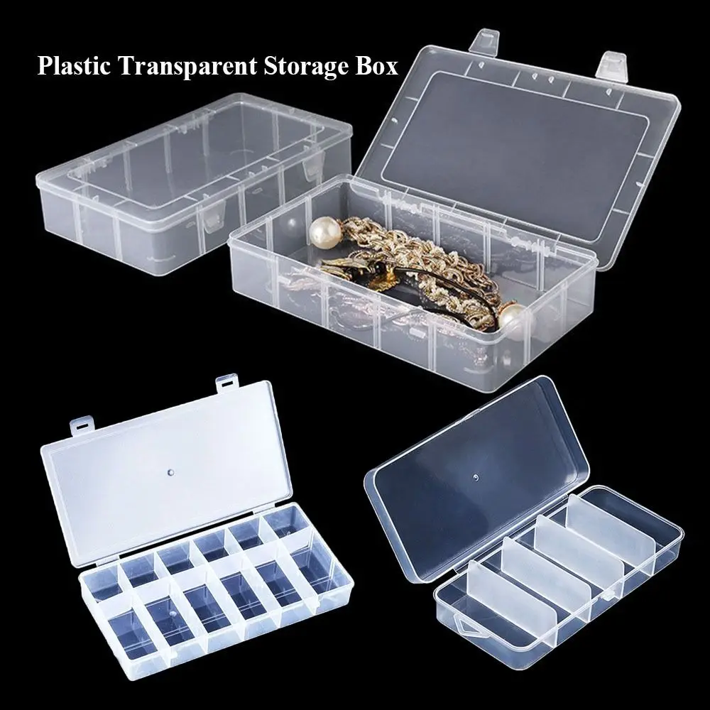 

Пластиковая прозрачная коробка для хранения, 5 размеров, квадратный органайзер для всякой всячины, прозрачные стандартные упаковочные коробки