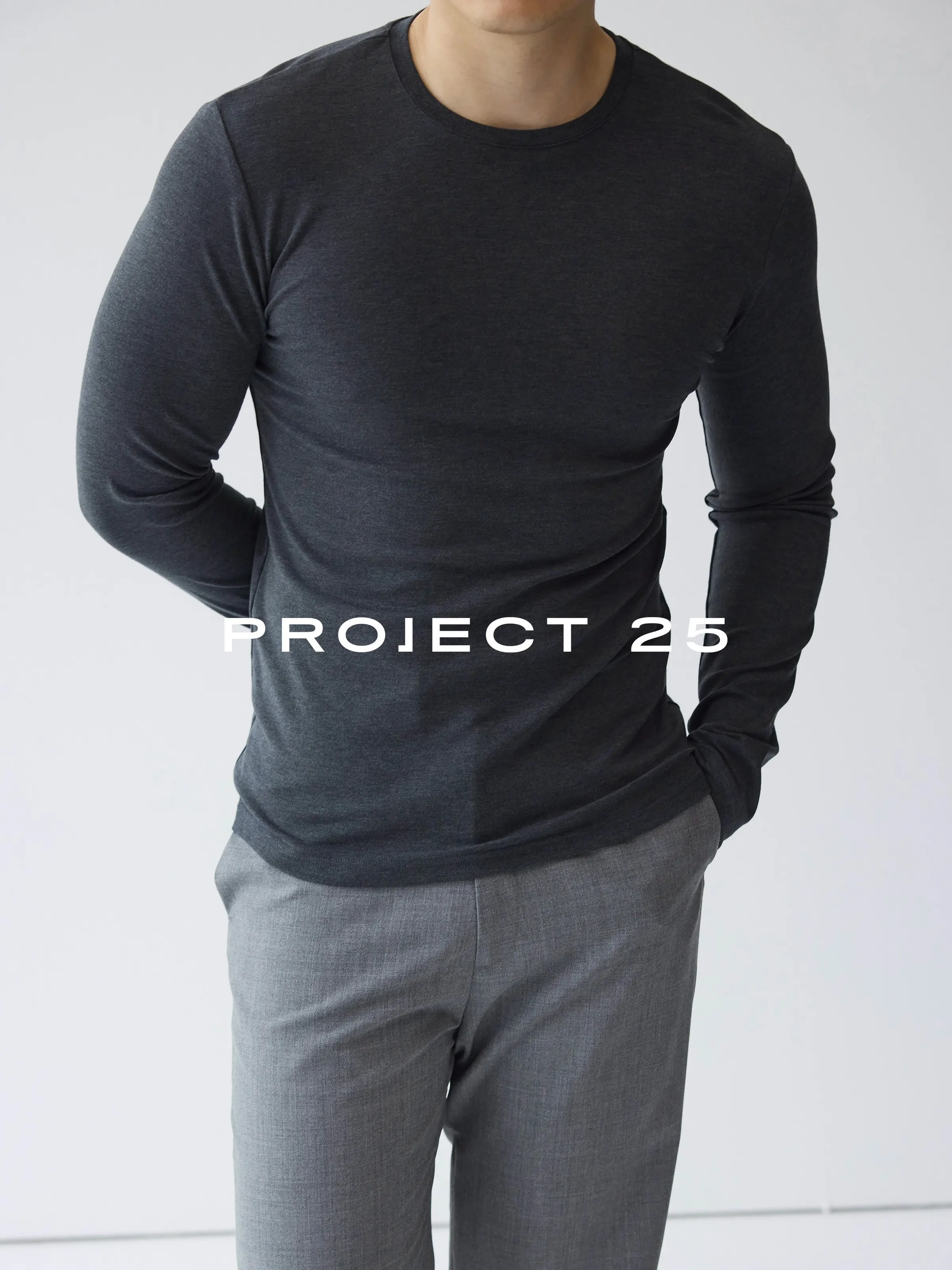 Фото Мужская футболка PROJECT 25 с длинным рукавом, облегающего кроя, с добавлением лайкры ®   Антибактериальный базовый слой 5A, высокоэластичный и нежный для кожи №4