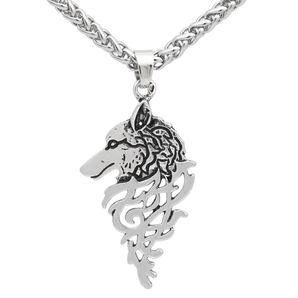 

Men's Viking Odin's Wolf Pendant Necklace Amulet Men's Necklace Gothic Necklace Wholesale