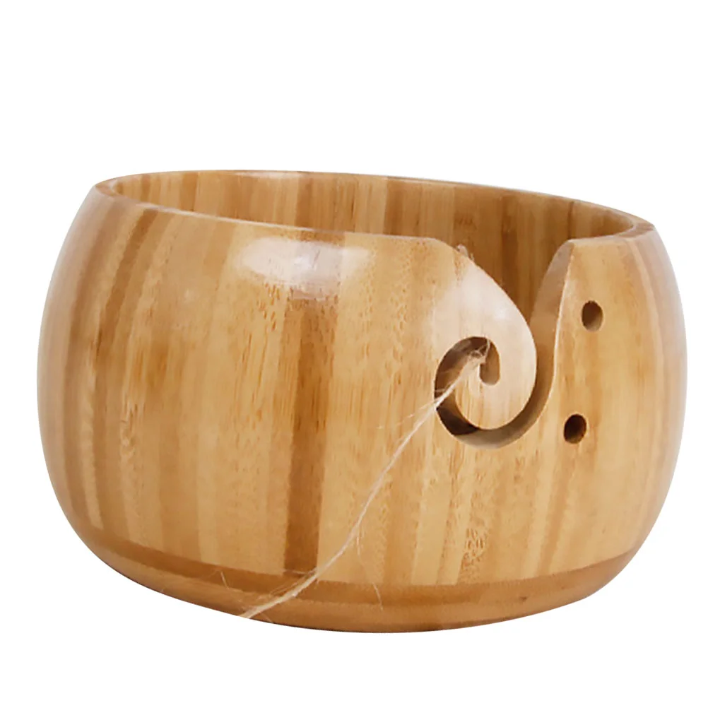 Креативная чаша прочная бамбуковая миска для хранения пряжи органайзер вязания