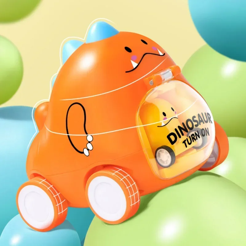 

Dinosaur Press Ejection Car Toys Children's Inertial Force Return Car Cartoon Dinosaur Toy Creative Parent-child Games
