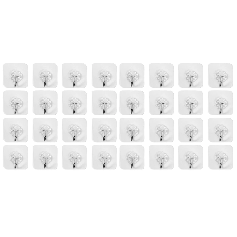 

32 шт., прозрачные самоклеящиеся крючки 7X7 см
