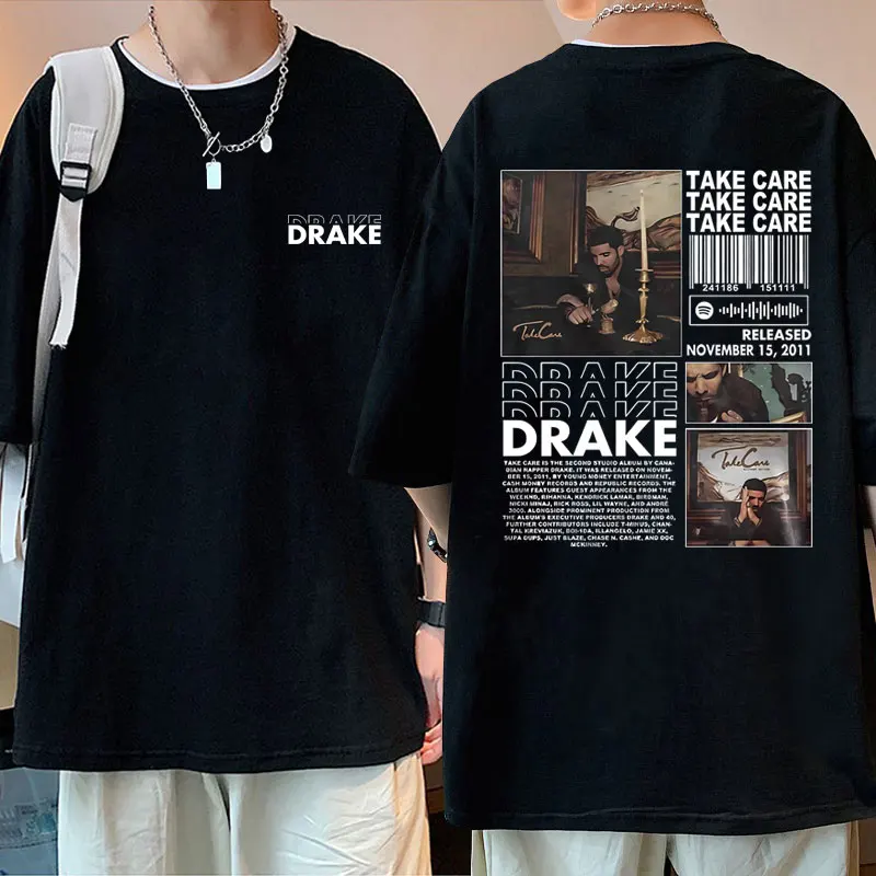 

Rap Drake Take Care Album Graphic Tshirt Summer Men Women Hip Hop Rapper Oversized T-shirts Streetwear Men's 100% Cotton T Shirt