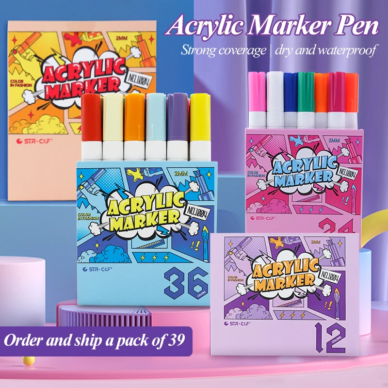 

STA 1004 набор акриловых маркеров, ручка для творчества, плакаты для рисования, журнал, альбом для скрапбукинга, рисование, граффити, ручки для ш...