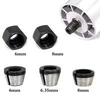 5pcs 6mm 6 35mm 8mm trimming engraving machine collet chuck nut router bit shank adapter electric machine woodworking