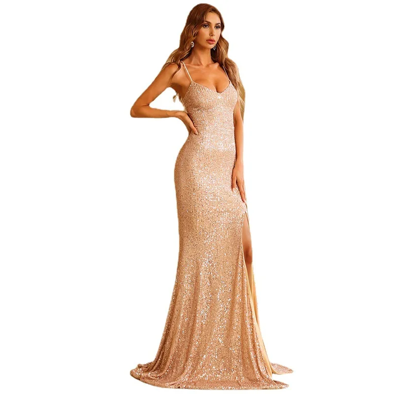 

Luxury Party Elegant Dresses for Women 2022 Evening Prom Formal Long Clothes Sexy Sequin Cocktail Ceremony Birthday Maxi Outfits