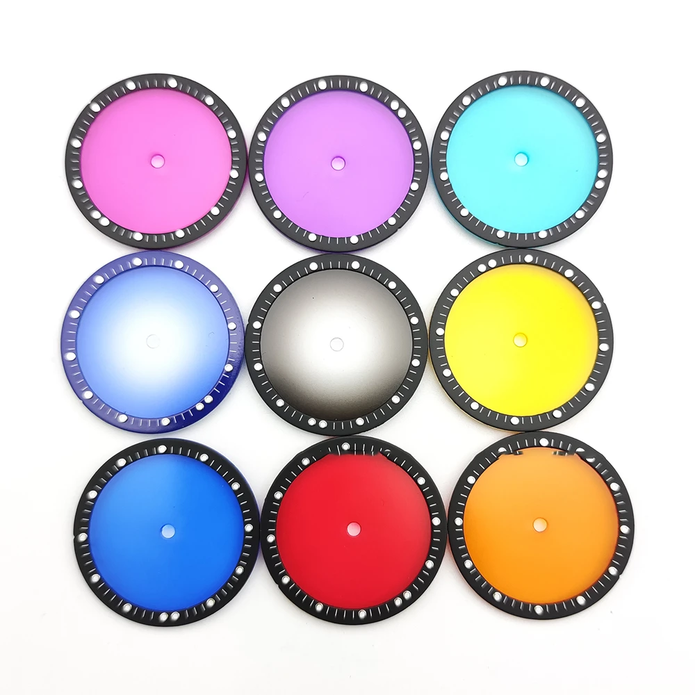 Fashion Transparent Dial 28.5mm Watch Faces For NH35 NH36 NH38 NH70 4R Movement Watch Accessories Multicolored Dial
