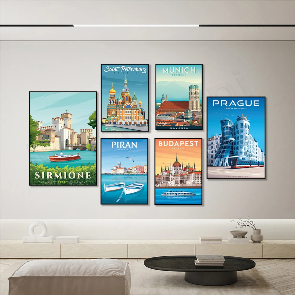 Печать на холсте ReachMani &quotHelsinki Finland Saint Petersburg Piran Slovenia Adriatic Sea Croatia Malta Valletta Sirmione Lake