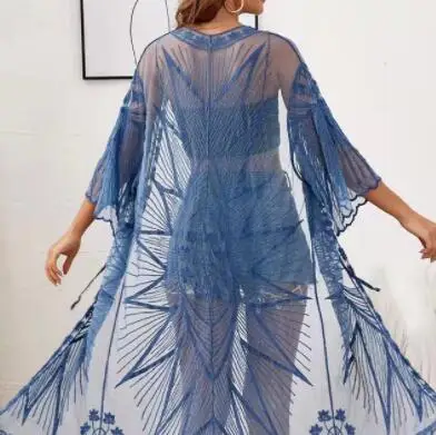 Богемный женский пикантный прозрачный кружевной пляжный купальник с высокой