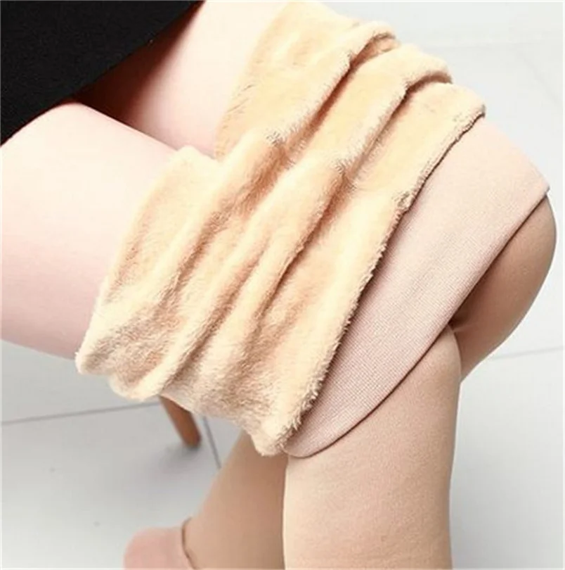 Legging Fake Translucent stockings Winter Warm Fleece Pantyhose Thicken High elasticity Slim Stretchy Outdoor tights ropa mujer