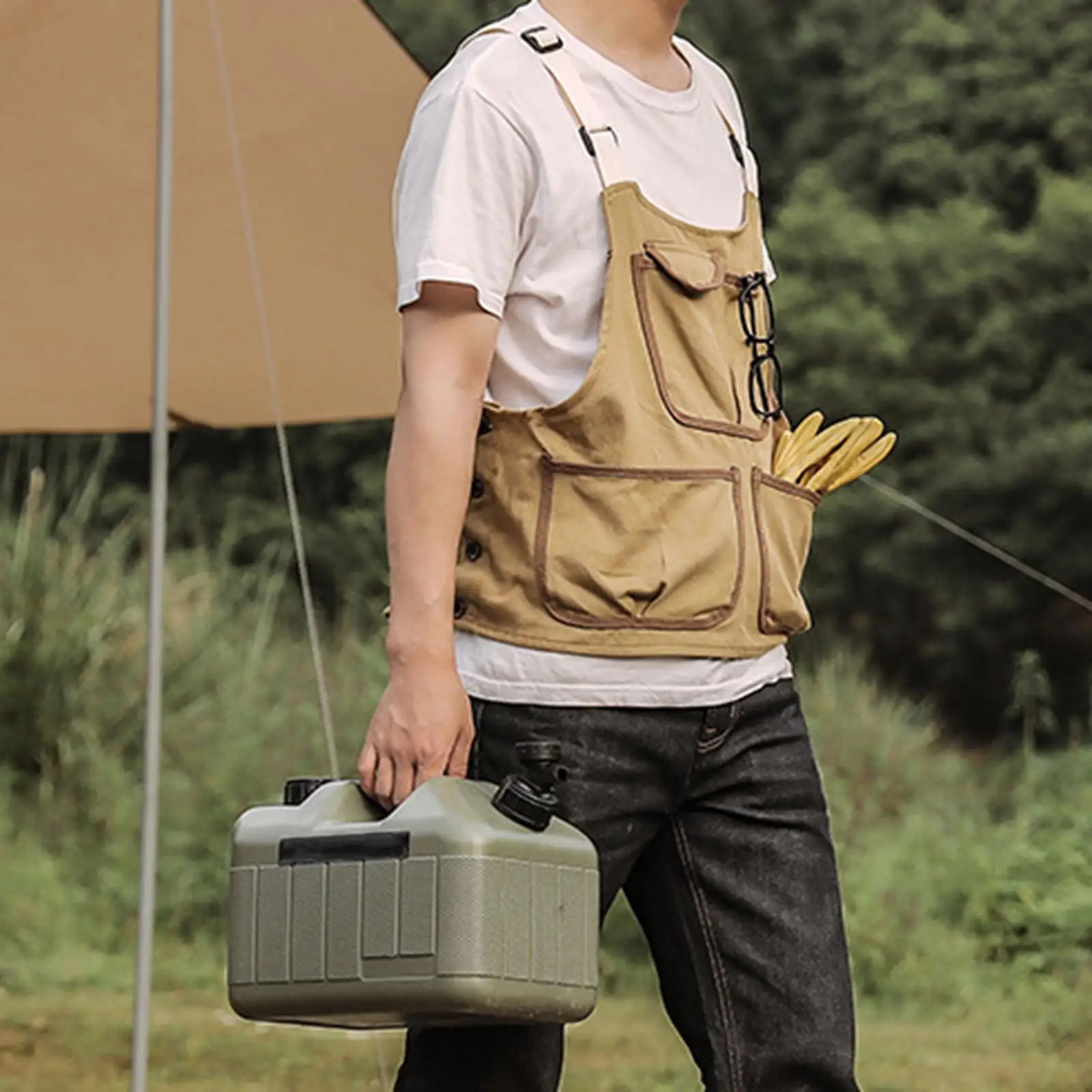 

Work Apron Storage Pouch Tool Pocket Welding Pencils Carpenter Garden Screws Pinafore for Hunting Gardening Fishing Woodworking