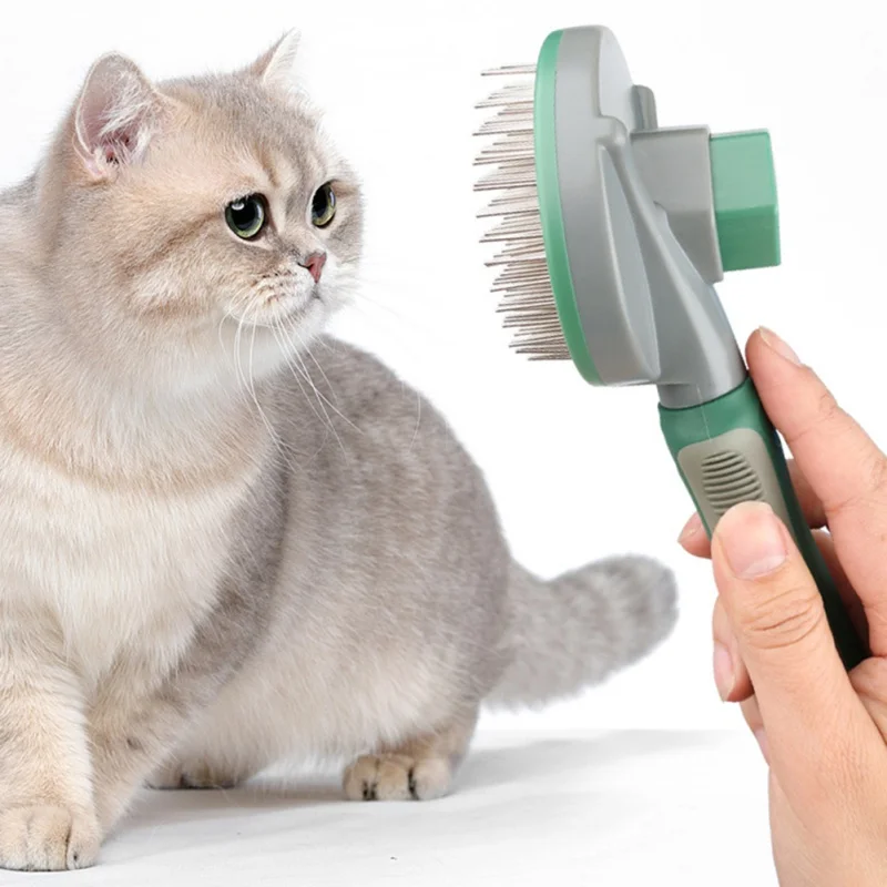 

Dog Brush Combs for Shedding Haired Self Cleaning Slicker Button Brush Gently Removes Loose Undercoat Mats Tangled Hair