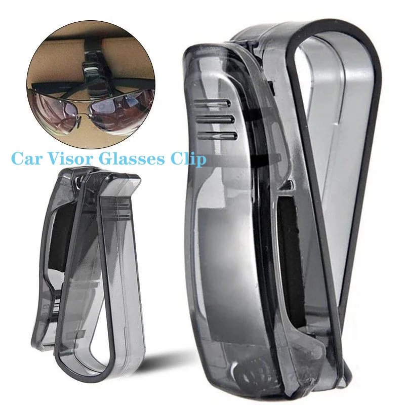 

Car Sun Visor Glasses Box Universal Auto Sunglasses Clip Card Ticket Holder Stand Fastener Pen Case Eyeglasses Car Accessories