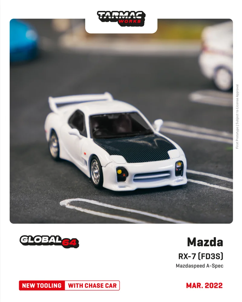 

Tarmac Works 1:64 Mazda RX-7 (FD3S) Mazdaspeed A-Spec Chaste White Diecast Model Car