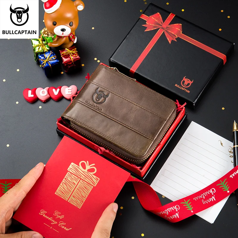 BULLCAPTAIN RFID мужской кошелек новый кожаный Zero дизайнерский брендовый клатч