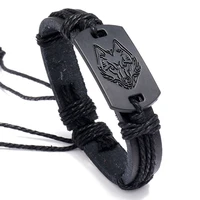 duo ao vinatge gothic punk skull star metal multilayer leather bracelet men bracelets bangles male arm jewelry wholesale