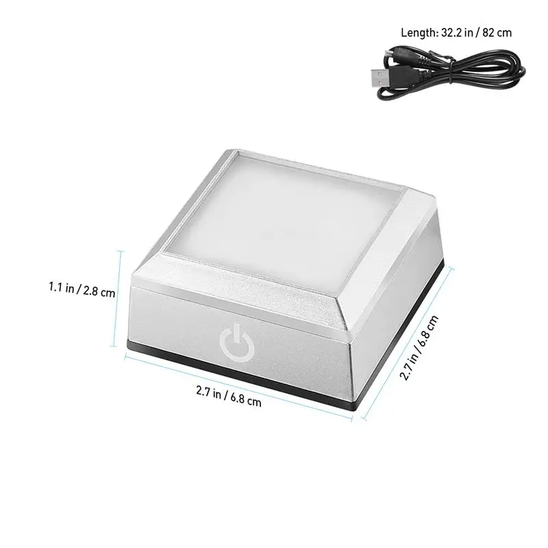

1PC LED Light Base Display Show Stand with Sensitive Touch Switch Colorful Lights Square Crystal Stand square lamp holder
