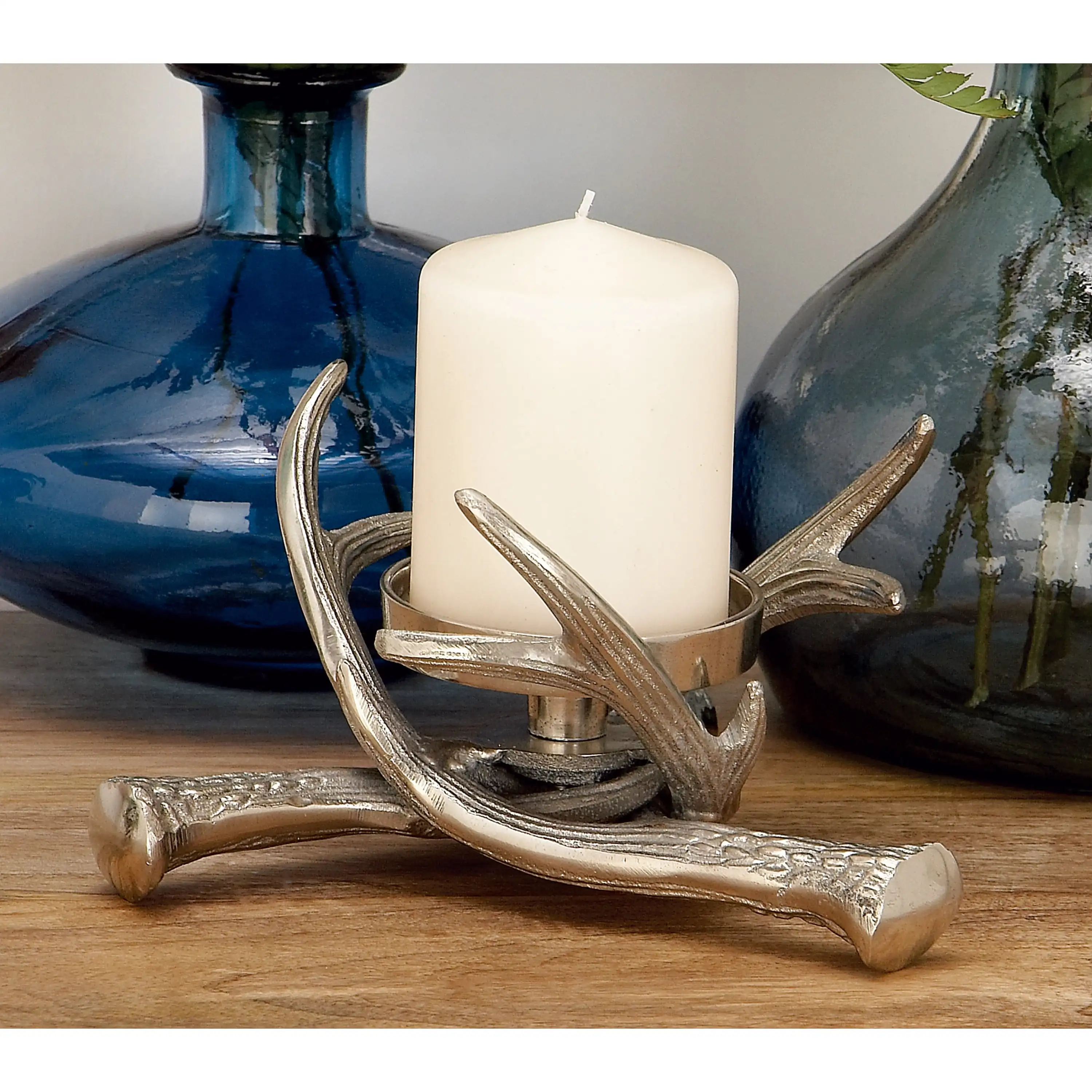 

Silver Aluminum Antler Candle Holder Home Decoration