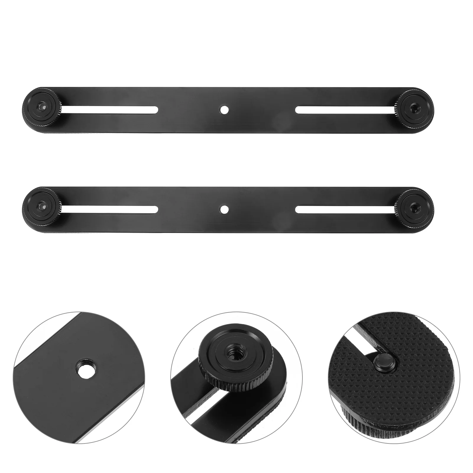 

2 Dual Flash Bracket Camera Mount Flash Bracket Extension Bar Adjustable Microphone Bar Accommodates Two Microphones or Booms