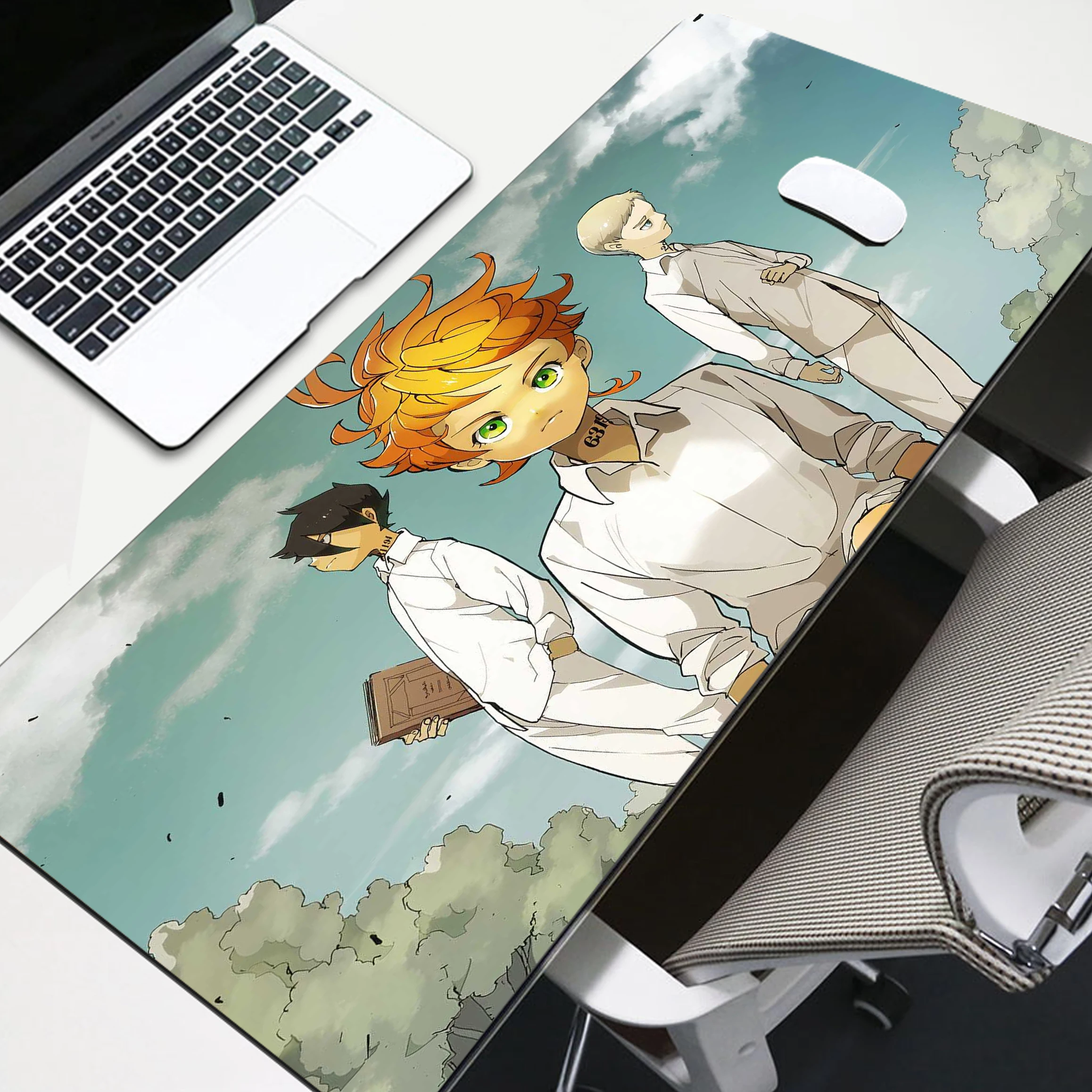 

Large Anime The Promised Neverland Printing Computer Gamers Locking Lock Edge Mouse Pad XXL 90x40cm Keyboard PC Desk Pad 90x40cm