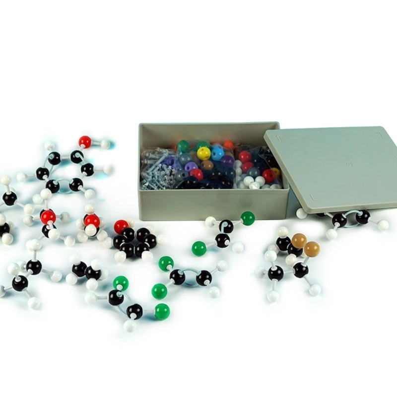 

444 Pcs Molecular Model Kit Inorganic and Organic Chemistry Scientific Atoms Molecular Models Color-Coded Atoms for Kid