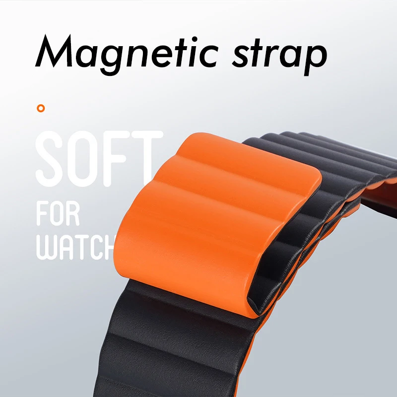 Magnetic Silicone strap For Apple watch band 44mm 45mm 42mm 40mm 41mm 38mm Series UItra 8 7 6 5 4 SE bracelet wristband iwatch 3
