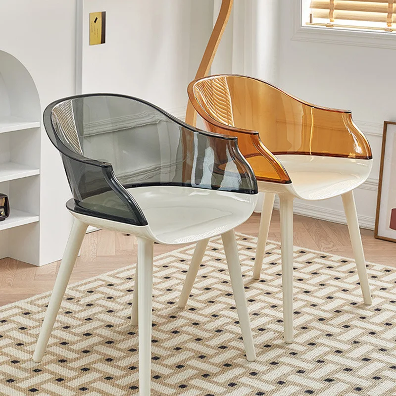 

Прозрачный стул в скандинавском стиле, стул со спинкой, простой акриловый обеденный стул, стул для отдыха, креативный пластиковый стул, Хрустальный стул