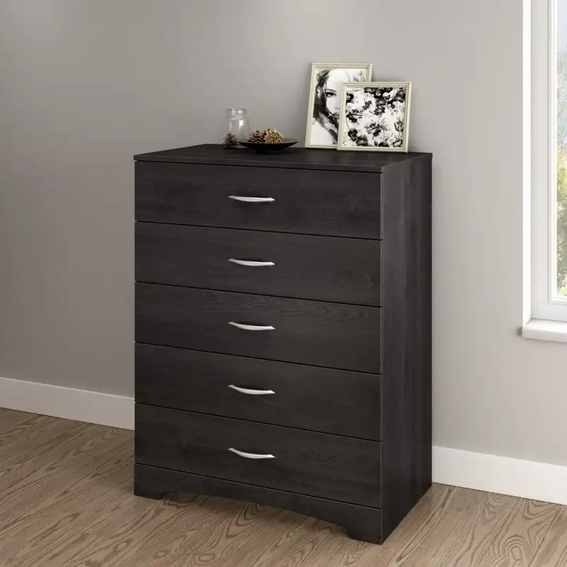

5-Drawer Chest, Gray Oak