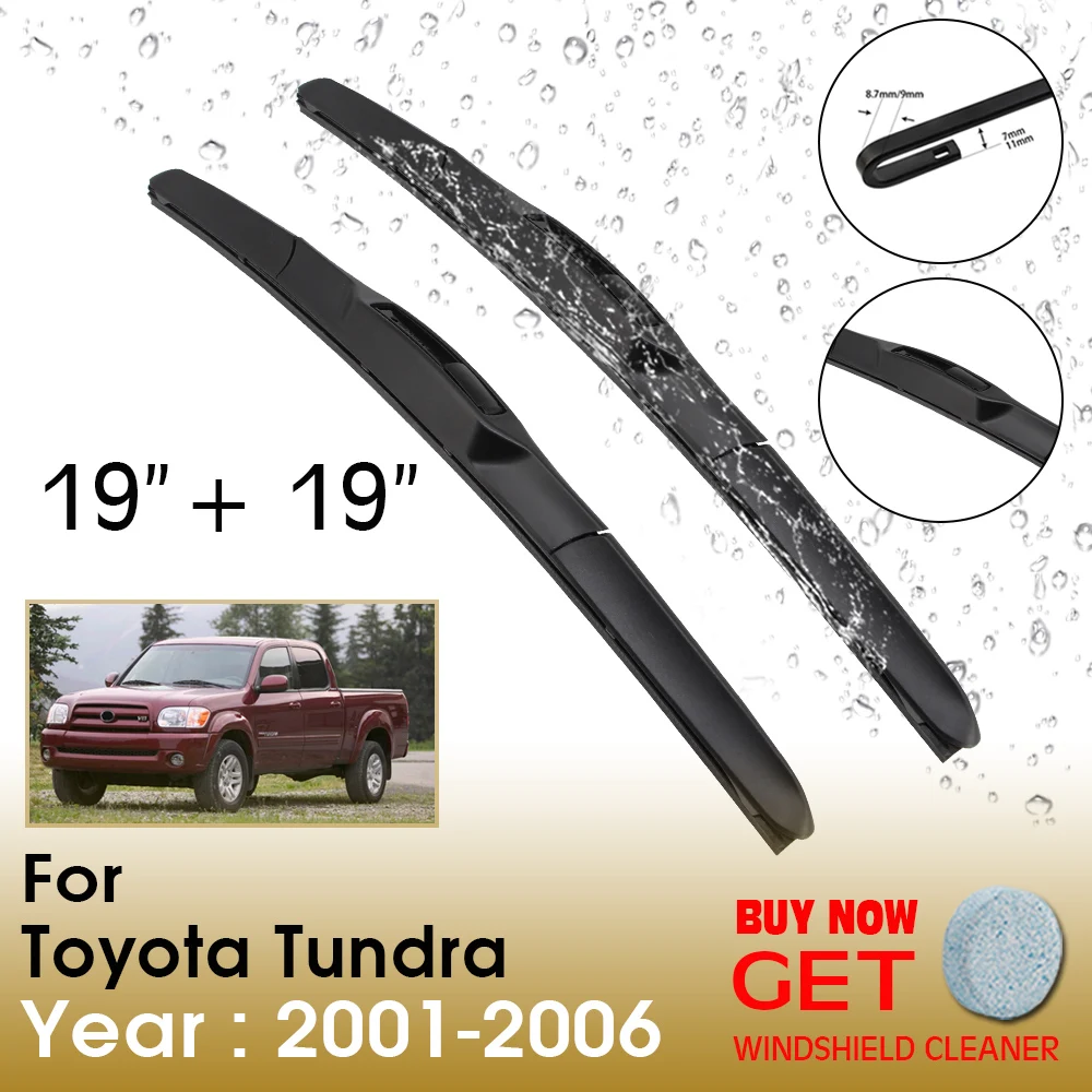 

Car Wiper Blade For TOYOTA Tundra 19"+19" 2001-2006 Front Window Washer Windscreen Windshield Wipers Blades Accessories