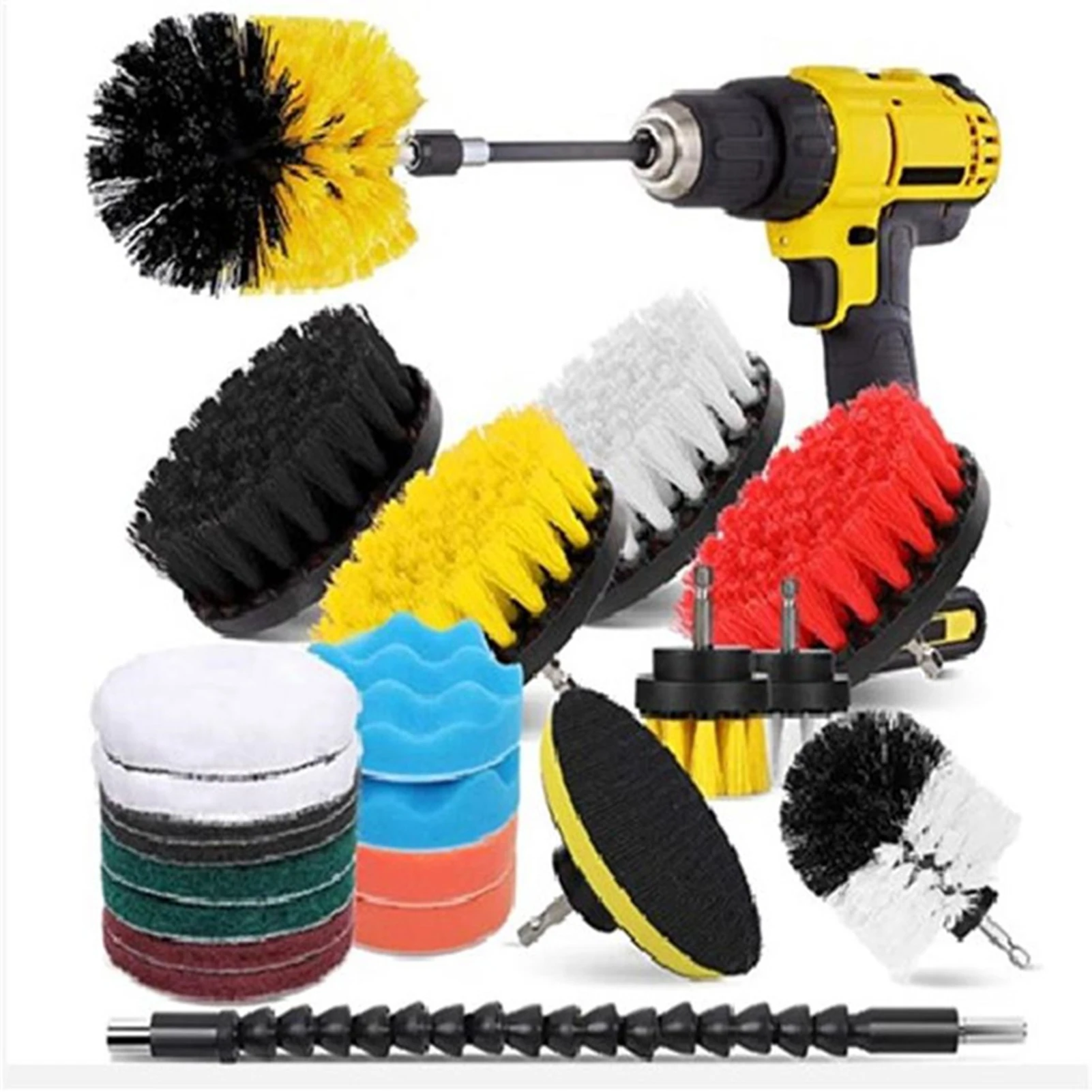 

Electric Drill Brush Cleaning Brush Set Multipurpose Scrubber Kit For Scrubbing Bathtub Grout Bathroom Floor Toilet And Carpet