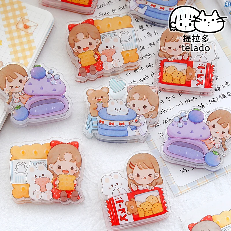 

Kawaii Clip Little Girl Food Party Acrylic Clip Bill Clip Office School Stationery Cute Clip