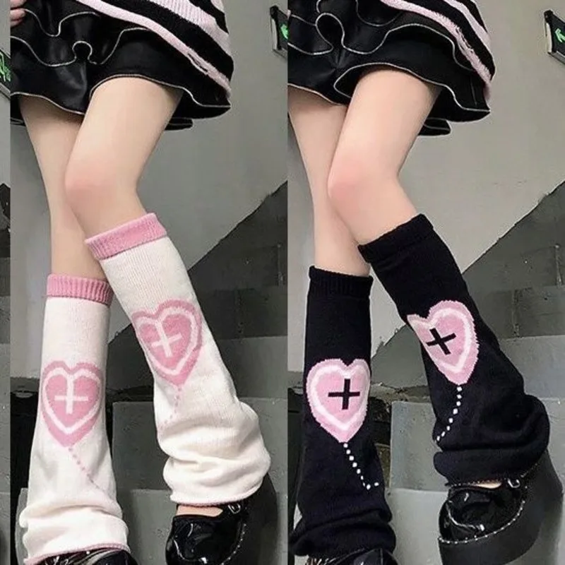 Y2k Sweet Cool Pile Leg Cover Women Japanese Spicy Girl Ins Positive And Negative Wear Wide Leg Jk Socks Cover Female Subculture