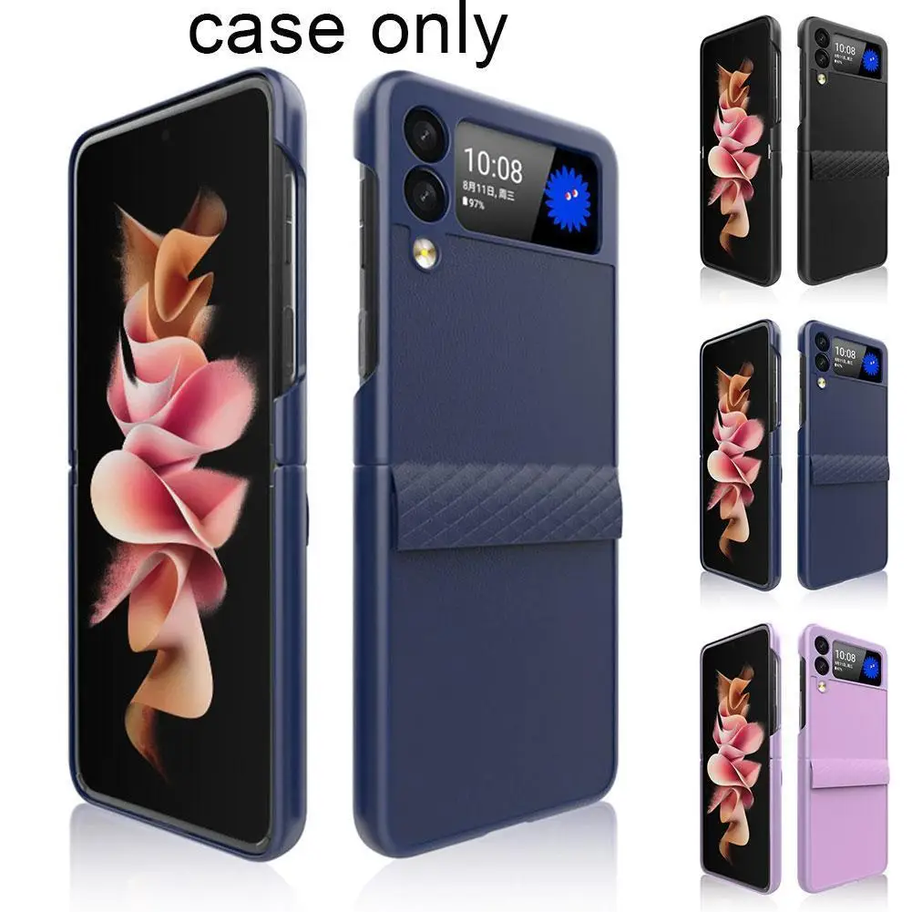 

Hinge Anti-drop Case for Samsung Galaxy Z Flip 3 5G Ultra-Thin PU Leather Built-in Flannel Shockproof Anti-Scratch Coque Z Flip3