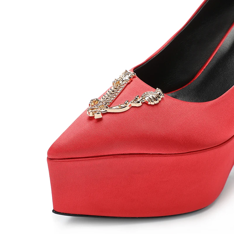 Latest Fashion New Brand Ultra High Heel Single Shoes Women's Casual Luxury Sexy Sandals Metal Pointed Thick Sole High Heels