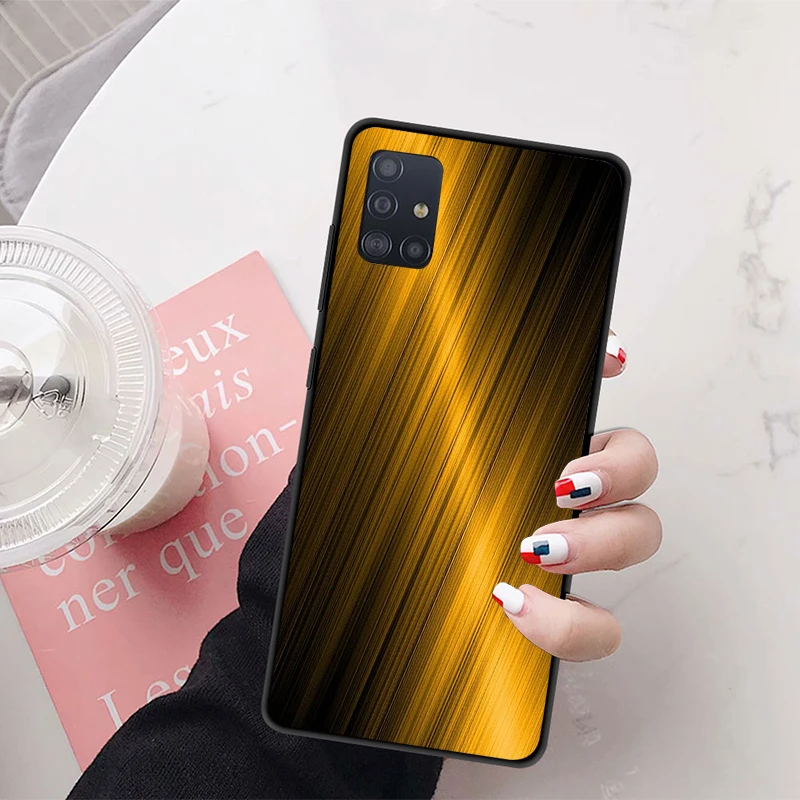 Модный золотой черный мягкий чехол для телефона Samsung M21 M31S M41 M51 M10 M20 M30S M40 A7 A8 A9 2018 A12