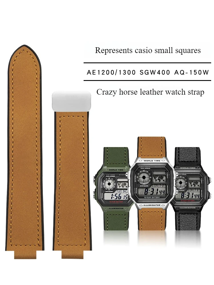 Подходит для маленького квадратного AE1200/1300 SGW400 AQ-150W Магнитный кожаный ремешок