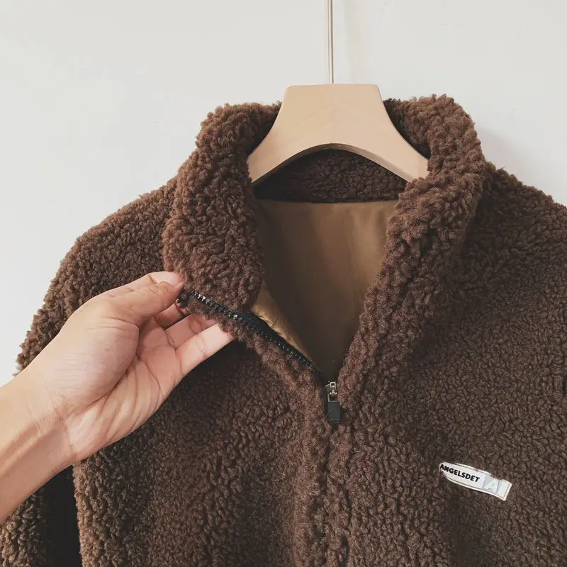 Женское зимнее пальто из овечьей шерсти модель 2022 года полумолния