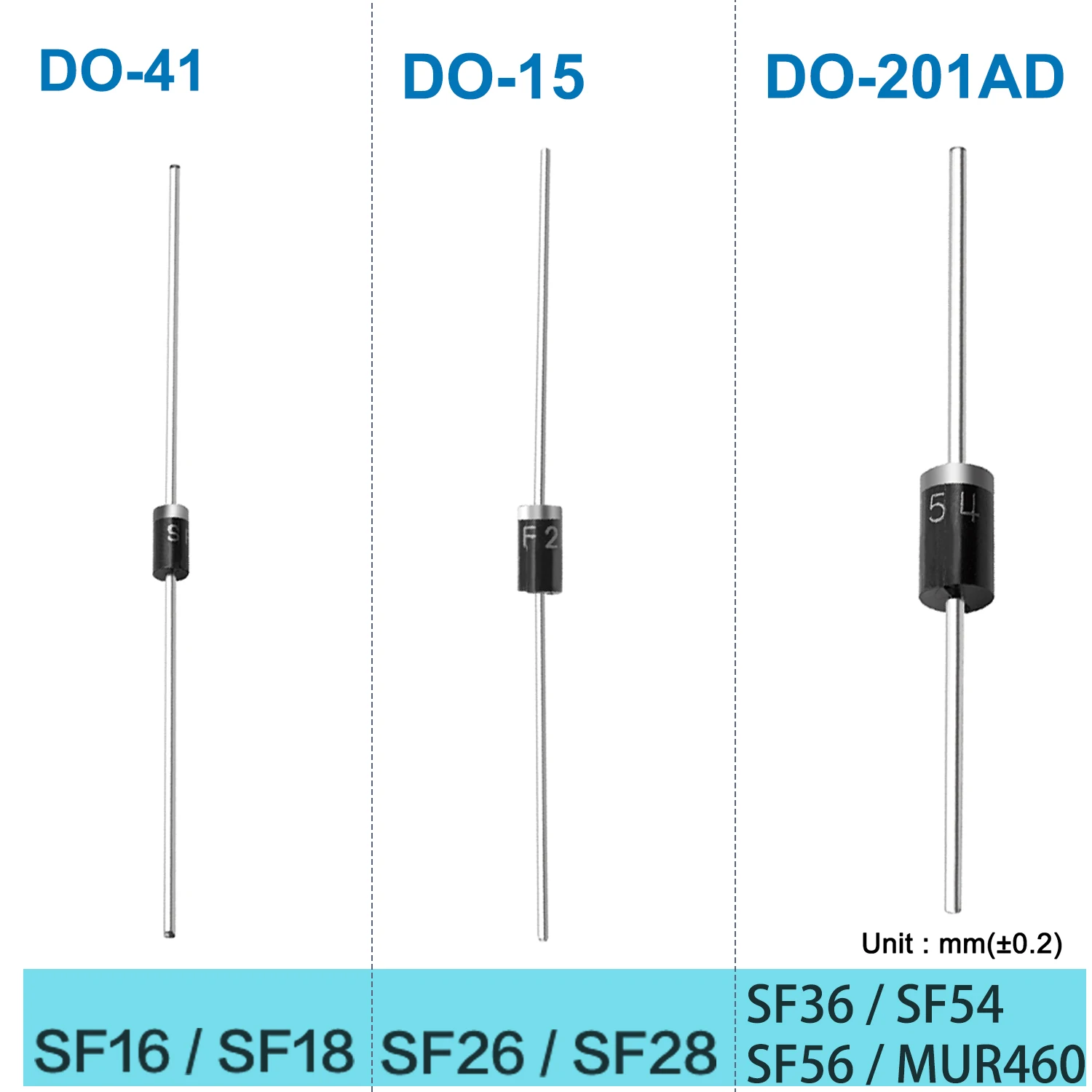 SF16 SF18 SF26 SF28 SF36 SF54 MUR460 Ultra быстрое восстановление выпрямительного диода Axial D0-41 DO-15