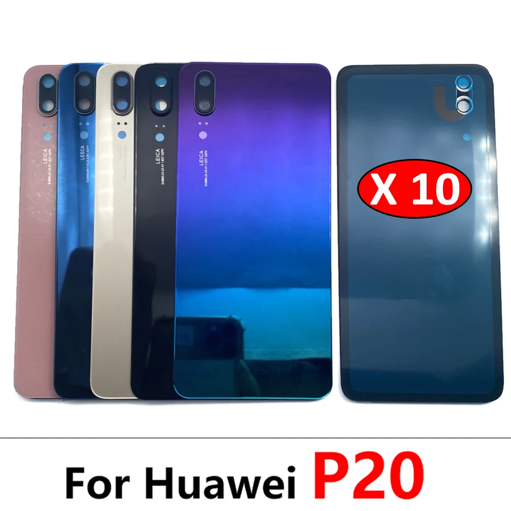 

10 шт./лот, Новый чехол для Huawei P20, Крышка батарейного отсека, задняя крышка корпуса, задняя крышка для Huawei P20, запасные части для батарейных отс...