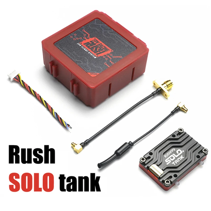 RUSH TANK SOLO 5.8G 48CH PITMode 1.6W 1600mW Adjustable VTX 2-6S Built-in Microphone CNC Cooling Shell for FPV Long Range DIY
