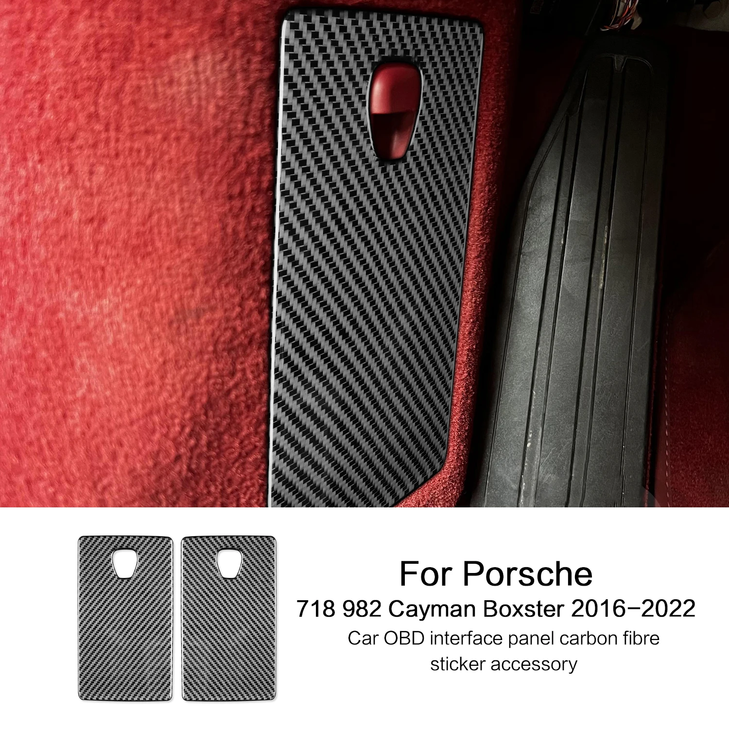 

Для Porsche 718 982 Cayman Boxster T S GTS GT4 Spyder RS 2016-2022 Автомобильная интерфейсная панель OBD наклейка из углеродного волокна аксессуары