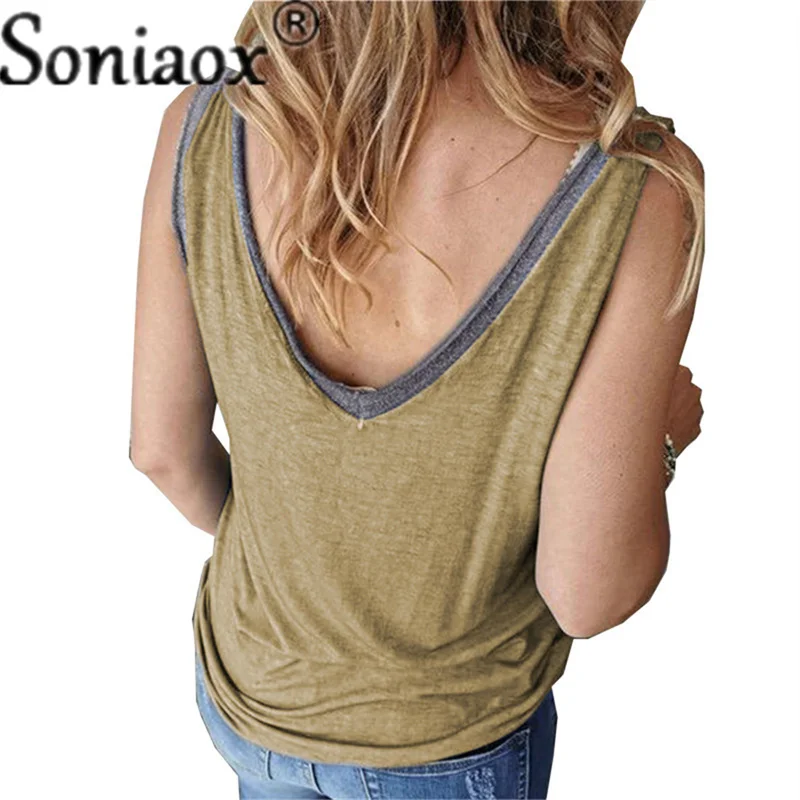 Однотонная Базовая Повседневная Свободная майка женский летний винтажный