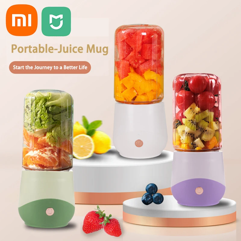 Xiaomi Mijia Mini Portable Blender Fruit Juicer Electric Juicer Machine Home Extractor Cup Wireless Charging Ice Crusher 500ML