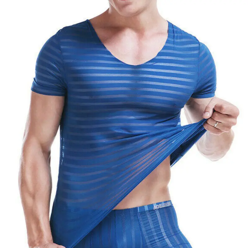 

Men Ice Silk Short Sleeve T-Shirt Elastic Undershirt Tagless Sport Gym Top Tee Mens Underwear Sexy Casual Vest T Shirts