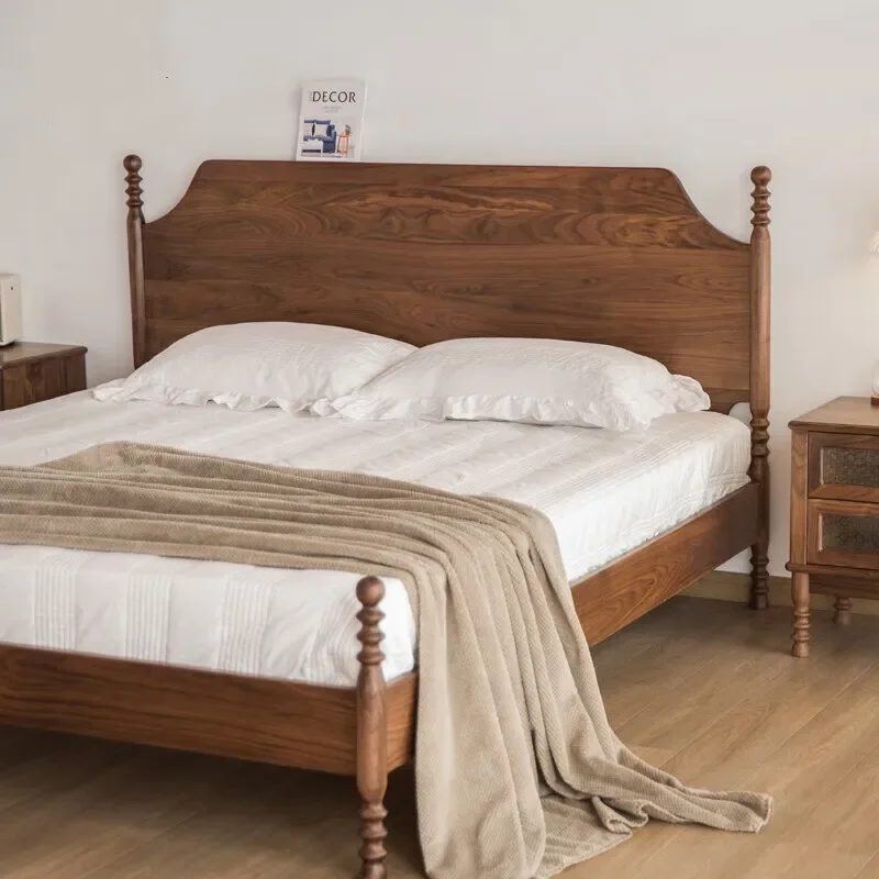 Деревянная двухспальная кровать Craftsman's Wood Language Североамериканская черная