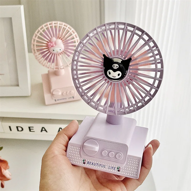 

Sanrio My Melody Kuromi Pachacco Desktop Small Fan Cute Modeling Three Speed Usb Charging Office Dormitory School Desktop Fan