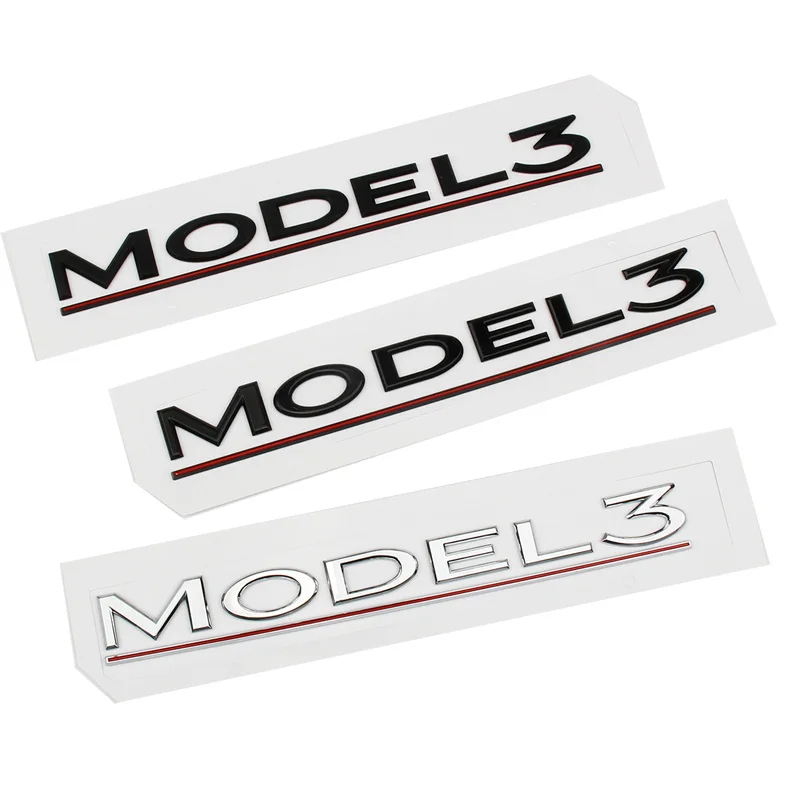 

Car ABS Letters Underscore Emblem Replace Decals For Tesla Model 3 Car Trunk Logo Replacement Alphabet Words Badge Stickers