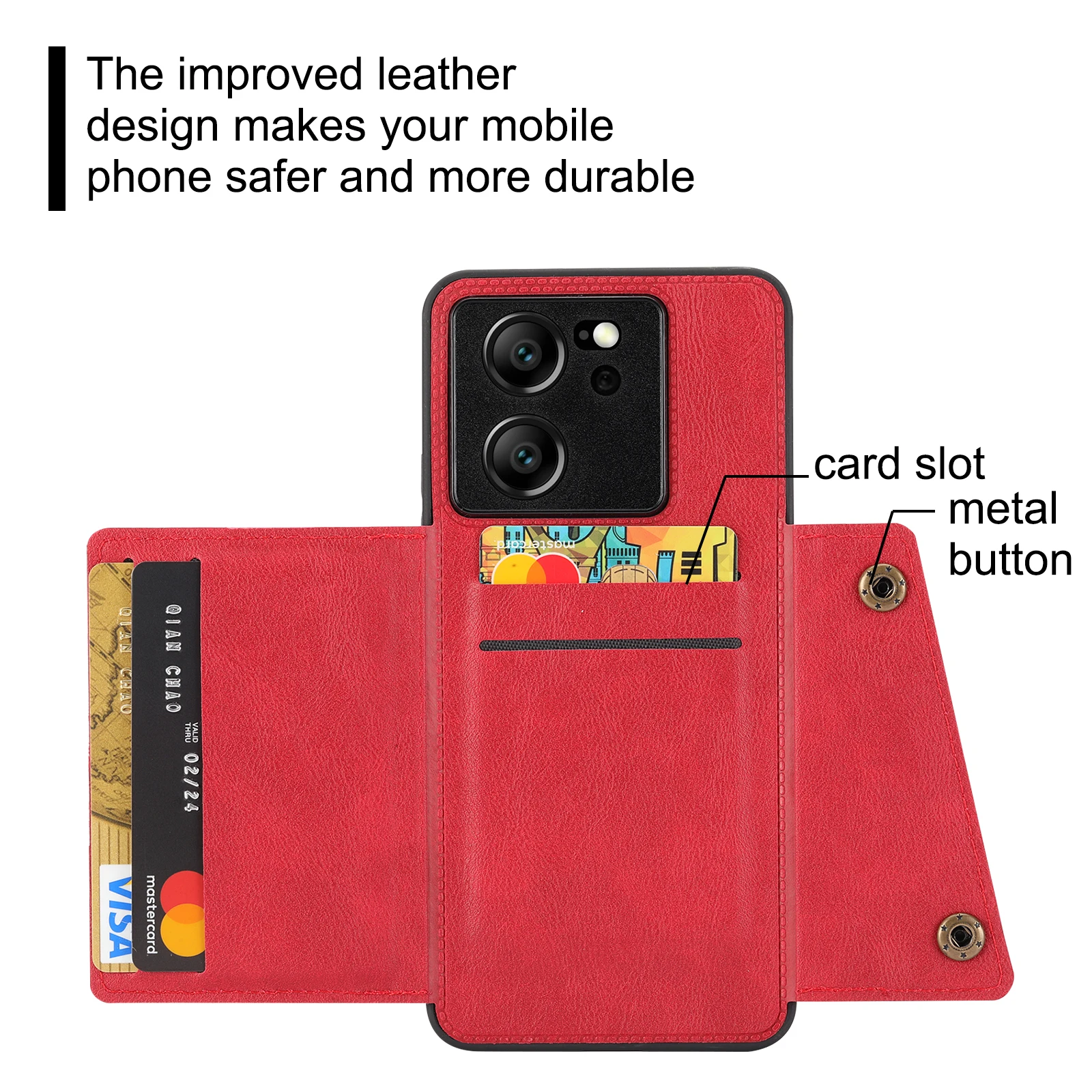 Кожаный флип-чехол для Xiaomi Mi 13T 13TPRO Mi13T магнитный Карманный держатель карт задняя