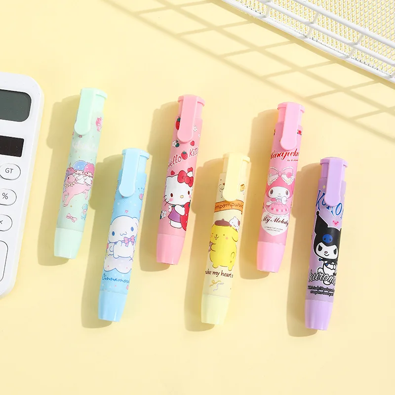 

Sanrio Hellokitty Kuromi Cartoon Press Eraser Elementary School Students Kindergarten Special Products Cute Eraser Environmental